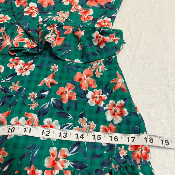 Tularosa S Green Off Shoulder Floral Tiered Ruffle Midi Dress Romantic Boho - Picture 8 of 10